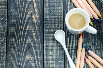 School education background with blank exercise book with copy s