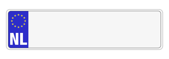 Vorlage Autonummernschild zum Beschriften 
Niederlande
