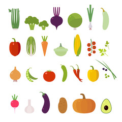 Vector set. Vegetables.