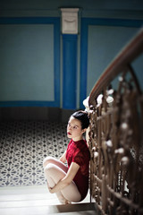 slim beautiful  ballerina engaged art alone