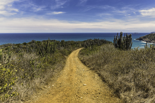 Coastal dirt track at Boca da Barra, Buzios, Rio de Janeiro, Brazil