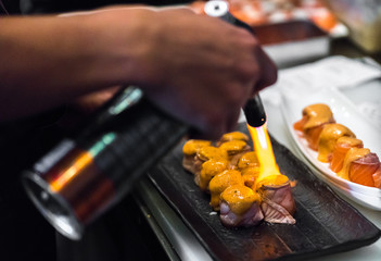 burning sushi