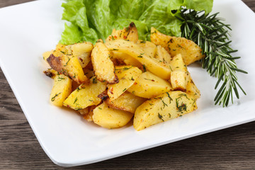 Baked potato with dill