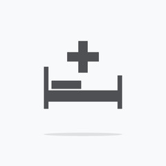 Obraz premium Hospital. Hospital Icon on a light background. Vector illustrati