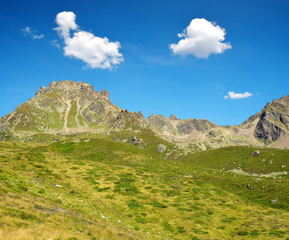 View at mountains above Davos. Canton Graubunden, Switzerland