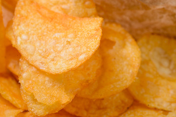 Crispy chips in foreground
