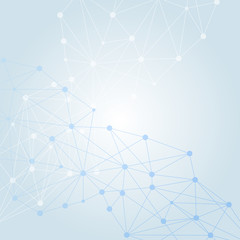 Structure molecule and communication Dna, atom, neurons. Science concept for your design. Connected lines with dots. Medical, technology, chemistry, science background. Vector illustration