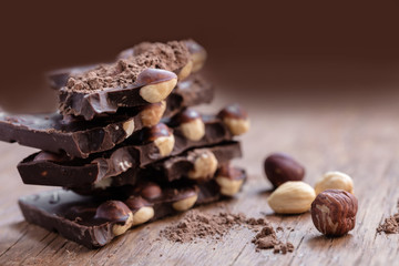milk chocolate with hazelnuts