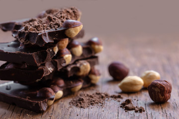 milk chocolate with hazelnuts