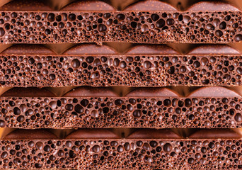 milk porous chocolate closeup