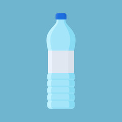 Plastic bottle. Closed water bottle. Icon vector illustration.