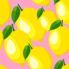 Pattern with lemon and leaves.