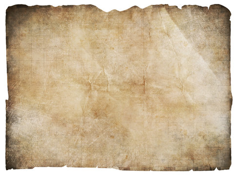 Fototapeta old pirates' treasure map isolated with clipping path