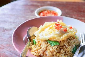 fried rice and fried egg