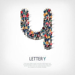 group  people  shape letter Y vector