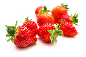 Strawberries isolated on white background
