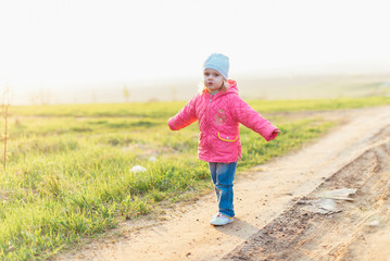 little girl in the nature