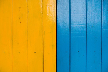 Blue and Yellow wood wall
