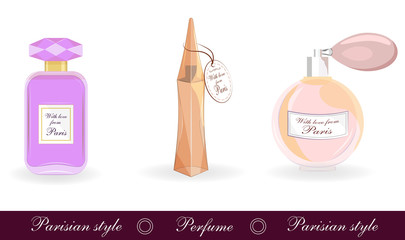 the set of different perfumes.