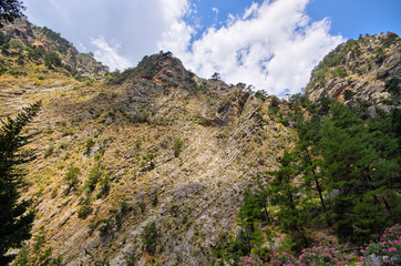 Naklejka na ściany i meble Cliff in Samaria Gorge, Crete, Greece