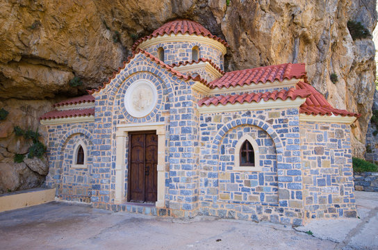 St. Nikolaos church under the mountain, Crete, Greece