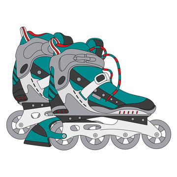 vector color roller skates 01