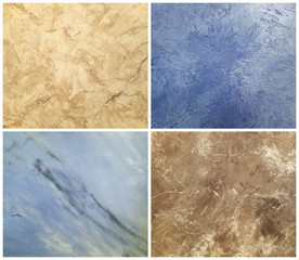 Collection of decorative plaster with marble effect, art brush texture