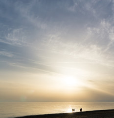 Fototapeta na wymiar sunset over the sea beach