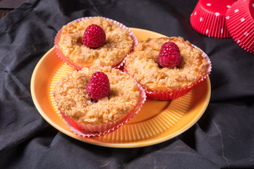 Cheesecake Muffins with raspberry