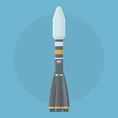 Russian rocket carrier. Icon vector illustration.