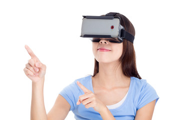 Woman using vr device