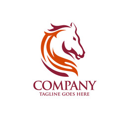elegant Head Horse Logo Template Vector 