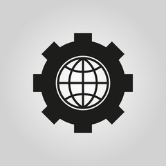 The website optimization icon. WWW and browser, development, seo symbol. UI. Web. Logo. Sign. Flat design. App.