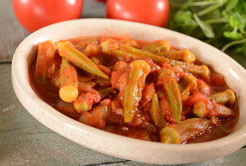Okra dish with tomatoes