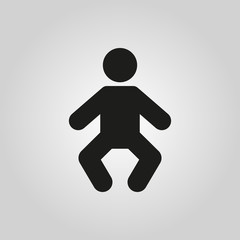 Fototapeta na wymiar Baby icon. design. Child, kid, infant, babe, suckling, cheeper, babbie symbol. web. graphic. AI. app. logo. object. flat. image. sign. eps. art. picture - stock