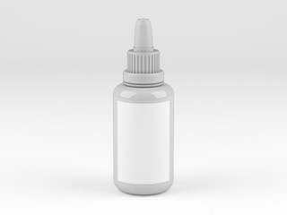 Mockup White bottle on a white background. 3d render.