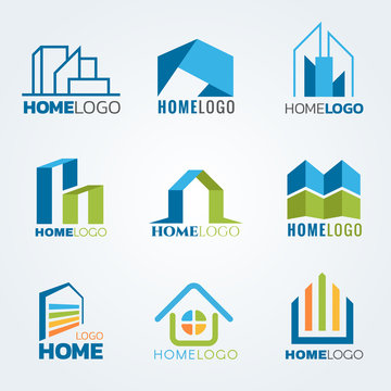Modern and art Home logo vector set design