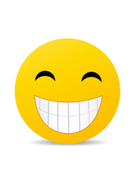Modern yellow laughing happy smile