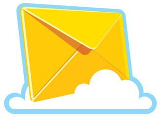 yellow letter icon vector