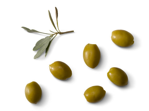 Green olives and a twig