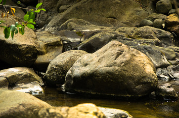 Detail of rocks in water at Black river gorge, west Serbia