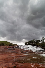 Salto Yuruani waterfall at Yuruani river in Gran Sabana region in National Park Canaima, Venezuela.