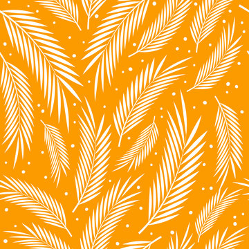 Seamless pattern with palm leaves 