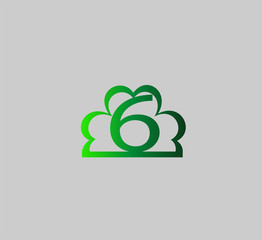 Number 6 logo. Vector logotype design set
