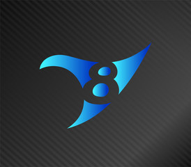 Vector sign spherical number 4
