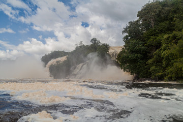 Canaima Lagoon waterfalls at river Carrao in Venezuela