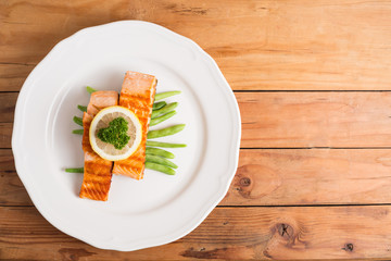 .Salmon steak food prepare