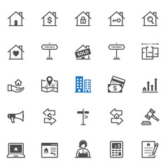 Real Estate icons with White Background