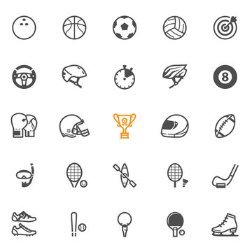 Sports icons with White Background
