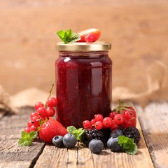 berry jam in jar